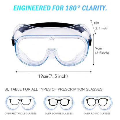 10 Pack Anti-fog Protective Safety Goggles,Safety Glasses,For Industrial,Family Work - color: White5