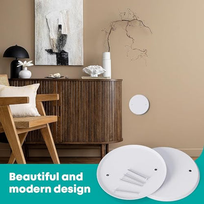 1 Pcs Smoke Detecte Cover Plate, 5 Inch Metal Round Blank Ceiling Cover Plate, Outlet Cover Plate For Junction Box And Wall Light Hole, Electrical Box Covers With Hole Spacing 3.5 Inch - color: 1 PCS