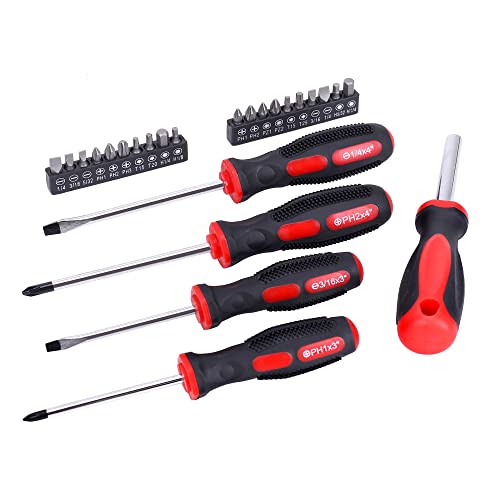 FASTPRO 236-Piece Home Repairing Tool Set, Mechanics Hand Tool Kit with 12-Inch Wide Mouth Open Storage Bag, Household Tool Set for DIY, Home Maintenance, Red - color: Red
