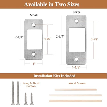 Deadbolt Restorer Strike Plate Large Version 2-3/4" x 1-1/8", Screw Holes Spaced 2-1/8", Narrow Side and Large Hole to Fix Deadbolt Sticking - color: Silver, size: Large: 2-3/4" x 1-1/8" (1 Pack)