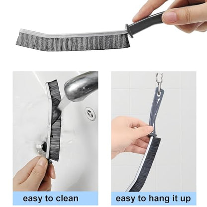 2 Pcs Hard Bristle Crevice Cleaning Brush - Crevice Cleaning Brushes for Household Use, Multifunctional Corner Gap Cleaning Brush Tool Grout Cleaner Brush for Kitchen Bathroom Window Track