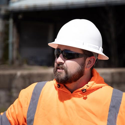 Malta Dynamics Safety Glasses – ANSI Z87+ Rated UV Eye Protection Glasses for Construction, Manufacturing, Scratch-Resistant - color: Tinted, size: 24 Pack