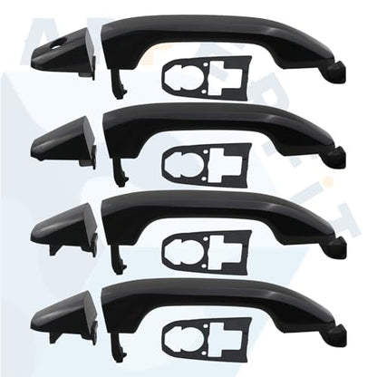 APPERFiT Door Handles w/Gaskets Set - Exterior (Smooth Black) Paint to Match Compatible with 2014-2020 Chevy Chevrolet Silverado Suburban Tahoe, GMC Sierra Yukon 13583889 - color: Black- Paint to Match