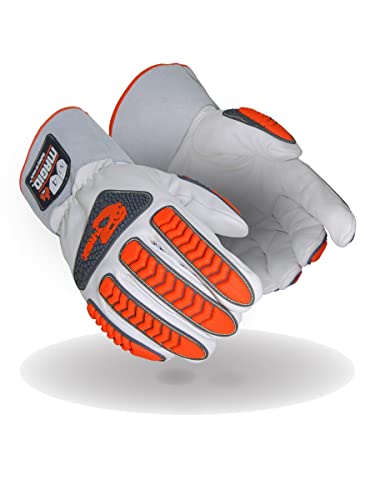 MAGID T-REX TRX848M Inferno Series Heat Resistant Welder's Gloves, 24 Pairs, Full Leather, Size 10/XL, Red & Gray - size: 10/XL, style: 24 Pairs