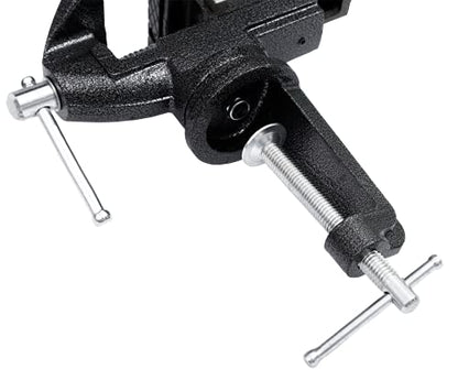 Wedge Guys Bench Vise w/Quick Release & Swivel + Removable Workbench Clamp, Rubber Clamp to Regrip Golf Clubs & More