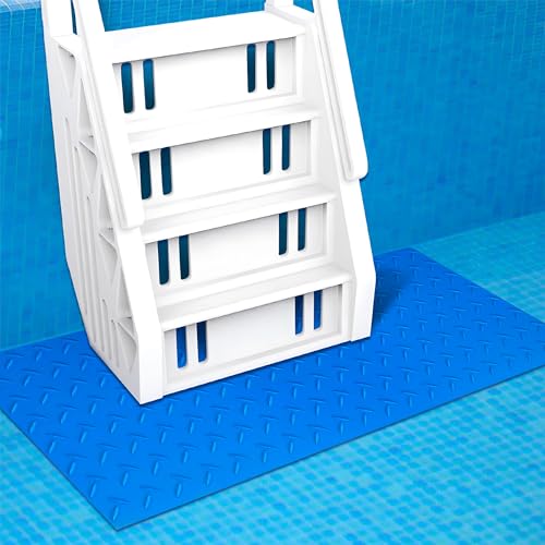 Swimming Pool Ladder Mat 16 x 36 Inch Large Pool Ladder Pad Protective Swimming Pool Step Pad with Non-Slip Texture for Above Ground Swimming Pool Steps Liner and Stairs