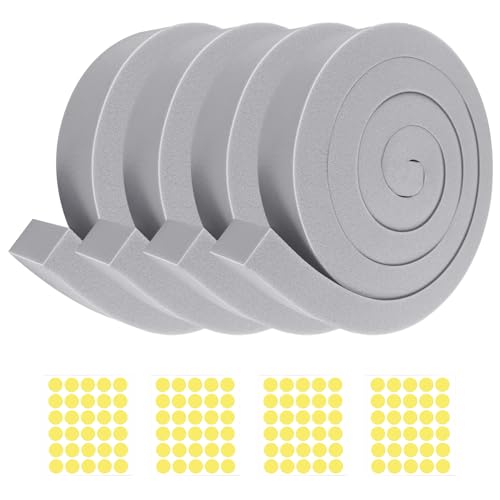 AC Window Seal Kit with Adhesive - 4Pcs Gray Foam Insulation Strips 1"x1"x6.5Ft,Air Conditioner Foam for Window Units, Energy Saving & Dustproof - size: 1''x1''x6.5ft-4pcs