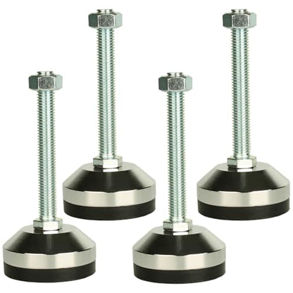 Heavy Duty Leveling Screw Leg,Leg Leveler 2.36" Dia Base,Adjustable Leveling feet M12 Thread, 1300 Lb Capacity,Capacity for Workbench, Machine, Cabinet, (D60xM12x100,4 Pcs,Black) - size: D60xM12x100,4 Pcs