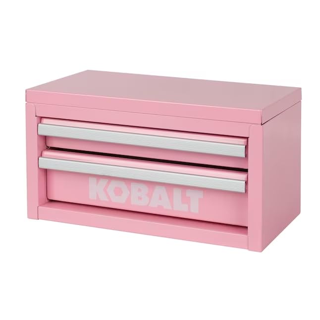 Mini 2-Drawer Steel Tool Box Pink - color: Pink, size: 2 Drawer