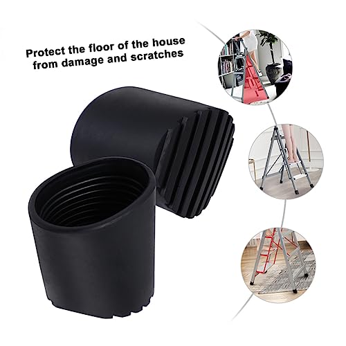 Set of 4 Ladder Foot Pads Non-Slip Mats for Ladder Legs Rubber Feet Mat for Step Ladders Easy Install Ladder Leg Covers
