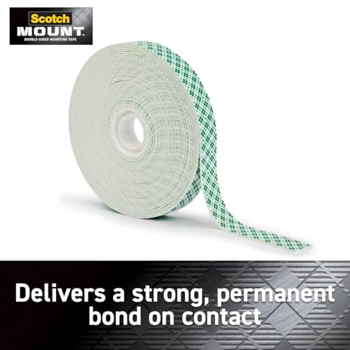 Scotch-Mount Indoor Double-Sided Mounting White Tape Mega Roll, 3/4 in x 350 in (29.1 ft), Features 3M Industrial Strength Adhesive, No Mess or Tools (110H-Long-DC)