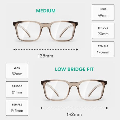 Stoggles Rectangle Z87.1 Certified Safety Glasses, Blue-Light, UV Blocking Lens, Top & Side Shield, Anti-Fog, Stylish Eyewear - color: Cold Brew, size: Medium Standard Fit