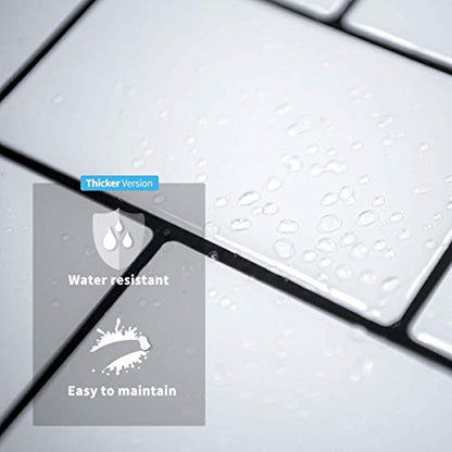 Art3d Peel and Stick Backsplash for Kitchen White Subway (10 Tiles, Thicker Design) - color: White With Black Grout