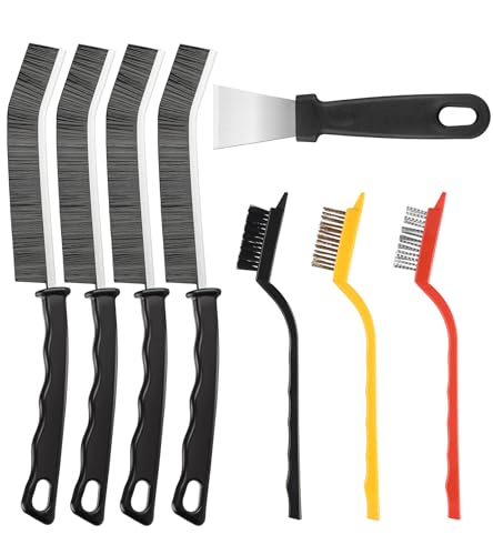 Crevice Cleaning Brush,8 Pcs Cleaning Supplies,Hard Bristle Crevice Cleaning Brush,Crevice Cleaning Brushes for Household Use Bathroom Tiles Kitchen Practical and Durable - color: Colorful01