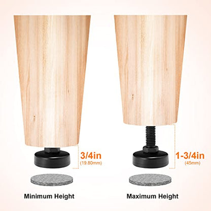 NANMOTUE Leveling Feet Adjustable Furniture Feet, 3/8'' UNC Thread Furniture Levelers, Adjustable Leveling Feet for Table Chairs Cabinets Sofa Raiser, 4PCS Table Leg Levelers - color: 4 Set