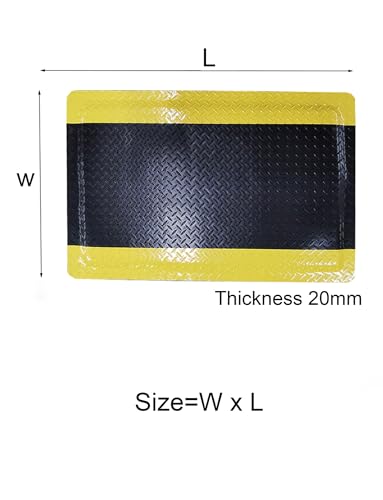 20mm Thick ESD Anti-Fatigue Mat, Conductive Rubber Floor Mat for Anti-Static Workbenches, Garage, Warehouse & Industrial Safety (Gray, 2x3ft/60x90cm)
