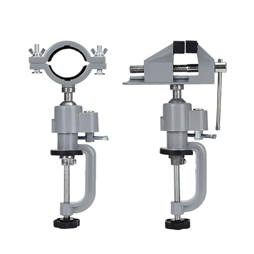 Table Vise,2 in 1 Universal Rotate 360° Work Clamp-On Vise - Suitable for Woodworking, Drilling, Jewelry Making, etc., with Electric Drill/Grinder Holder