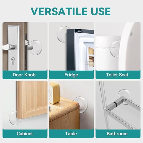 Door Stoppers for Wall, Etybetopstar 6Pack 2" Rubber Door Knob Wall Protectors, Strong Self-Adhesive Door Bumpers for Wall, Quiet & Shock-Absorbing Door Handle Stopper, Clear