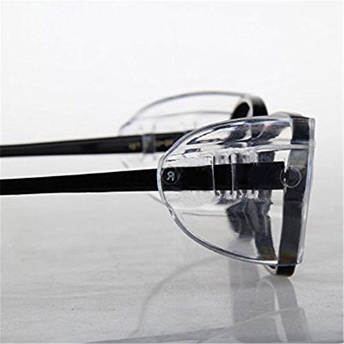 Auony Safety Glasses Side Shields,2 Pairs Slip On Clear Side Shields for Medium to Large Eyeglasses