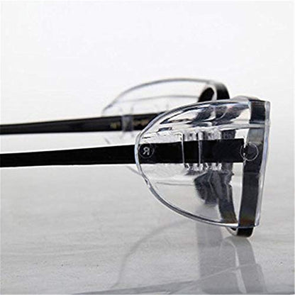 Auony Safety Glasses Side Shields,2 Pairs Slip On Clear Side Shields for Medium to Large Eyeglasses
