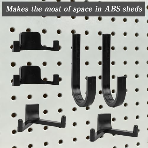 9 Pcs ABS Storage Shed Tool Hooks, J, U and V Shape Items Hangers, Storage Shed Shelves Tool Organizing Accessories for Ladders, Bulk Items