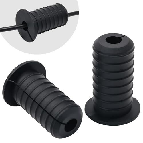 2 PCS Starlink Wall Grommets Kit 3/4" Silicone Wall Bushing-Waterproof Drywall Tv Cord Pass Through Split No-Slip Cable Grommet for Starlink Dishy Ethernet Cables Router Adapter,(Black 1-1/2" Height) - color: Black Screw-In-2, size: DH 3/4" HT 1-1/2"
