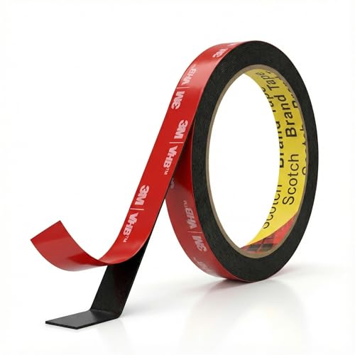 3M Double Sided Mounting Tape Heavy Duty Made of 3M 5925 Vhb 0.5"×10Ft Black Waterproof Foam Tape Strong Adhesive Strip Tape for Automotive Trim Insulation Strip Office Home Décor - size: 0.5" × 10 Ft