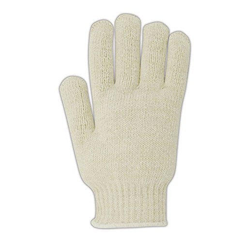 MAGID T153 KnitMaster T153 Heavyweight 7 Gauge Knit Gloves, Cotton Poly Blend, Men's (Fits Large), Natural (Pack of 12) - size: 9/L, style: 12 Pairs