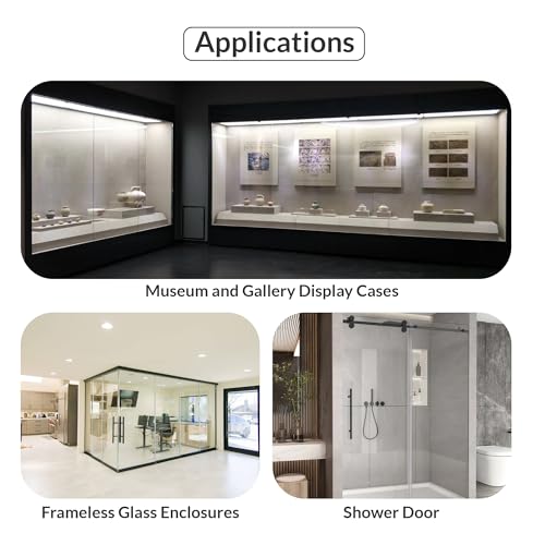 FHC L-Mount Universal Hinge, Aluminum Material, Polished Chrome Finish, for 1/4" Tempered Glass, Free-Swinging Single-Acting, Square Design Shower Door Hinge - color: Polished Chrome