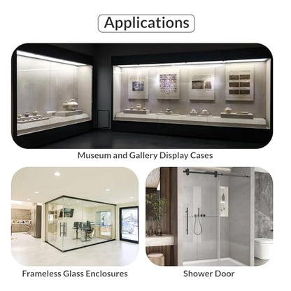 FHC L-Mount Universal Hinge, Aluminum Material, Polished Chrome Finish, for 1/4" Tempered Glass, Free-Swinging Single-Acting, Square Design Shower Door Hinge - color: Polished Chrome
