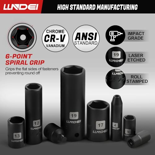 LLNDEI 160-Piece Mechanics Tool Set, Metric Socket Set 1/2 1/4 3/8 inch Drive Professional Tool Kit, CR-V Deep & Shallow Kit with Quick Release Ratchet - size: 160-Piece 1/2" & 3/8" & 1/4" Drive Socket Set