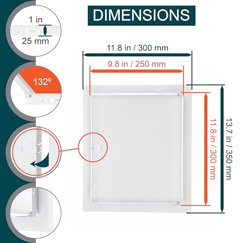 10" x 12" White Metal Access Panel, Service Shaft Door, Plumbing, Electricity Heating Alarm Wall for Drywall, Bathroom Services Hole Cover, Wall Covering - size: 10" X 12"