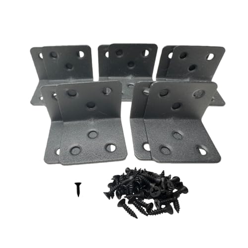 10Pcs Stainless Steel L Right Angle Brackets,Shelf Brackets Angle Corner Braces，Heavy Duty for Repairing Furniture,1.18"x1.18"x1.5" Black - color: Black