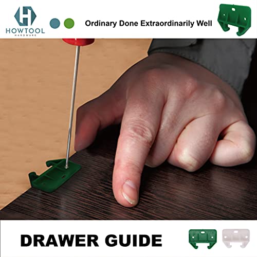 Drawer Track Guides Fixed L-Angle Drawer Glide Set with Screws, 8 Pack White Replacement Drawer Guides for Side-Mount Rails | HOWTOOL