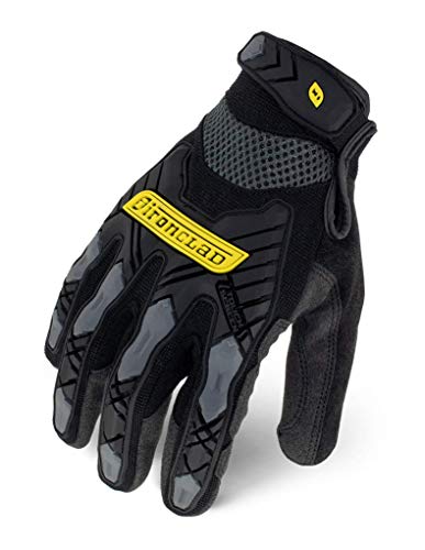 Ironclad Command Impact Work Gloves; Touch Screen Gloves Conductive Palm & Fingers, Impact Protection, Machine Washable - color: Black, size: 2x-large (Pack of 1)
