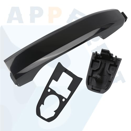 APPERFiT Door Handle w/Gasket Set - Rear Exterior LH/RH (Smooth Black) Paint to Match Compatible with 2014-2020 Chevy Chevrolet Silverado Suburban Tahoe, GMC Sierra Yukon - color: Black - Paint to Match RL/RR