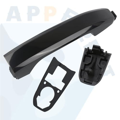 APPERFiT Door Handle w/Gasket Set - Rear Exterior LH/RH (Smooth Black) Paint to Match Compatible with 2014-2020 Chevy Chevrolet Silverado Suburban Tahoe, GMC Sierra Yukon - color: Black - Paint to Match RL/RR