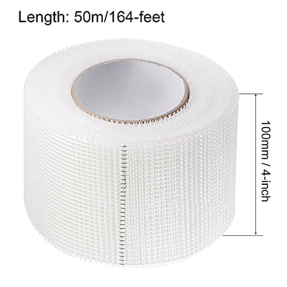uxcell Drywall Joint Tape Self-Adhesive Fiberglass 4-inch x 164-feet Repair Patch Wall Hole Crack Mesh Size 2.8mm - size: 4" x 164'