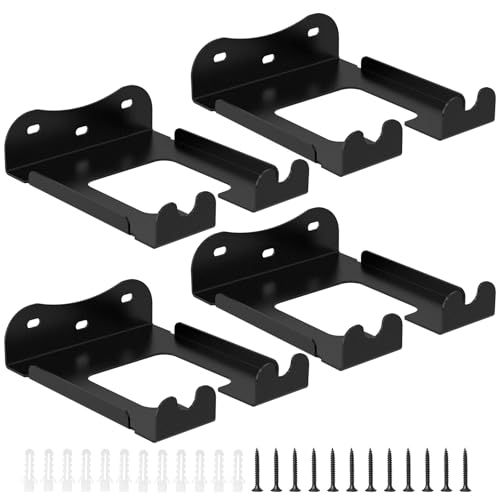 4 Pack Weed Eater Hanger Wall Mounted Bulk Weedeater Garage Trimmer Rack Heavy Duty Garden Tool Hanger Steel Weed Whackers Holder Organizer Hooks for Grass Garden Tools (Black) - color: Black, size: 4 Pack