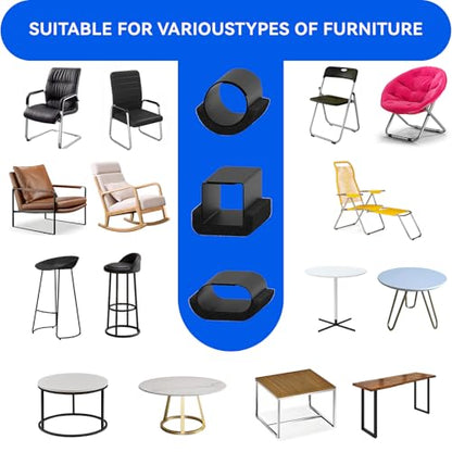 Sled Base Chair Floor Protectors Sled Base Chair Glides Wrap Around Floor Savers,Chair Leg Protectors Furniture Pads,Protect Floors Anti-Scratch Reduce Noise Easy Install (24pcs, Black Felt Pads) - size: Black Felt Pads