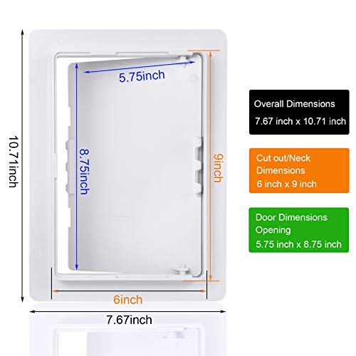 Plumbing Access Panel for Drywall 6 x 9 Inch Plastic Access Door Removable Wall Access Panel Ceiling Reinforced Hinged Durable White - size: 6 x 9 Inch