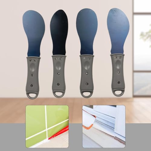 4 Pieces Metal Caulking Spreaders Smoothing Finisher Caulk Remover Caulk Finishing Tools for Baseboards Wall Joint Window