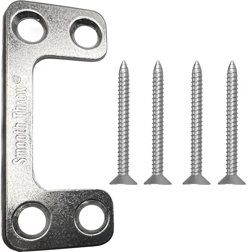 Oversized (1.125" x 2.75") Adjustable Strike Plate for Exterior Doors - Larger Horizontal & Vertical Hole for Deadbolts & Electronic Locks - Home & Rental Security - Property Managers Favorite