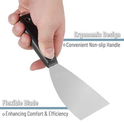Bates 3 Inch Flexible Metal Putty Knife - Drywall Spackle Knife, Paint Scraper, Wall Scraper - color: Black, size: 3 Inch