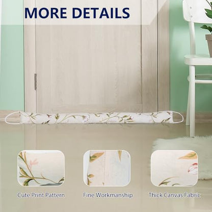 2 Pack 36 Inch 2.8 Inch Wide Slim Under Door Blocker Door Draft Stopper, Bottom Blocker Weighted Gap Filler Saving Energy Sound Air Noise Light Stopper Canvas Cotton Cartoon Print 2.2Lb - size: 36in
