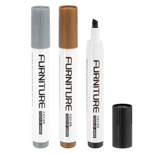 uxcell Furniture Markers Touch Up, 3pcs Furniture Repair Kit Wood Filler Sticks Wood Markers for Scratches Wooden Floor Table Cabinet Laminate Frames, Gray/Black/Rusted Brown - color: Gray/Black/Rusted Brown