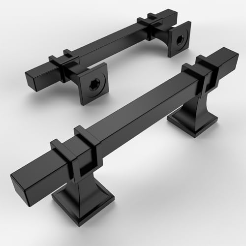 Amerdeco 10 Pack Matte Black Cabinet Hardware - 3 Inch(76mm) Hole Center Drawer Pulls for Kitchen, Bathroom & Dresser - ZH0067 - color: Matte Black, size: 3"/76MM Hole Center