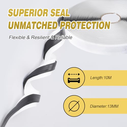 LLPT Butyl Tape Black 1/2 Inch x 33Ft 2 Pack Tight Seal for Leak Proof EPDM RV Repair Window Glass Boat Sealing Roof Pipe Patching(BST052) - size: 1/2" Black