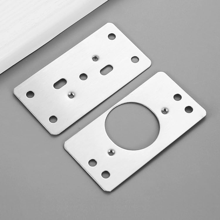 4 Pack Hinges Repair Plate with 24 Screws, Stainless Steel Hinge Replacement Plate Kit, Kitchen Cabinet Cupboard Drawer Door Hinge Fixing Mount Brackets Set for Furniture Wardrobe, 9x4.7 cm - color: 4pcs 9x4.7cm