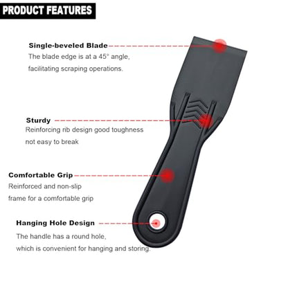 5 Pcs Plastic Putty Knife,2Inch Flexible Paint Scraper Tool for Spackling,Repairing Drywall, Removing Wallpaper, Applying Mud or Plaster